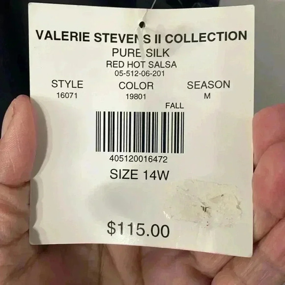 Valerie Steven’s 11 collection pure silk red hot salsa  dress - Picture 7 of 7